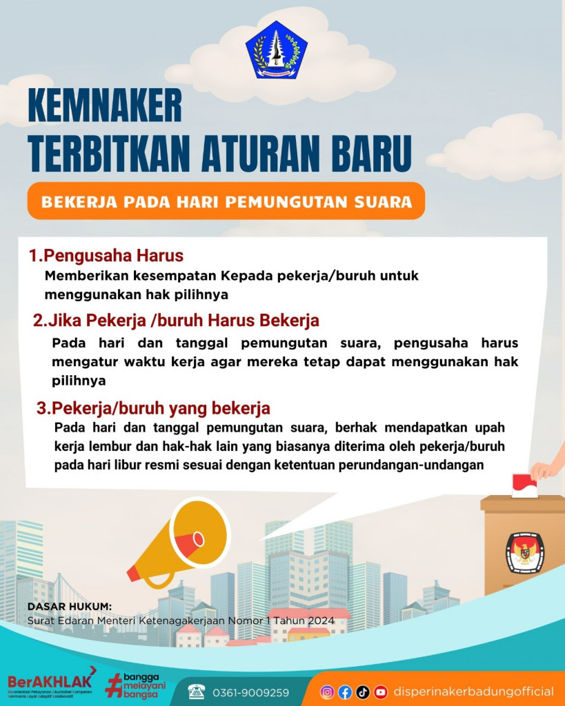 Surat Edaran Menaker Nomor 1 Tahun 2024 tentang Pelaksanaan Hari Libur Bagi Pekerja/Buruh